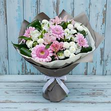 Букет цветов из:  Герберы, Альстромерии и Хризантемы #REPLACE_PRED# Юровка