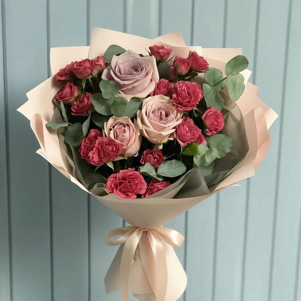 Букет цветов из: Гвоздики и Розы в Юровка
