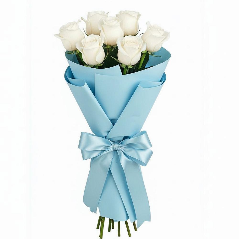 Букет 7 белых роз Проуд в Юровка