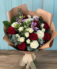 Букет цветов из:  Розы и Альстромерии в Юровка
