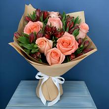 Букет цветов из:  Розы и Альстромерии в Юровка