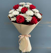Букет цветов из:  Розы и Хризантемы в Юровка