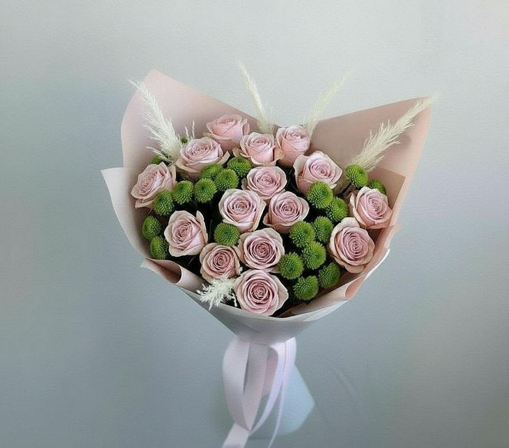 Букет цветов из: Розы и Хризантемы в Юровка