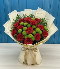 Букет цветов из:  Розы и Хризантемы в Юровка