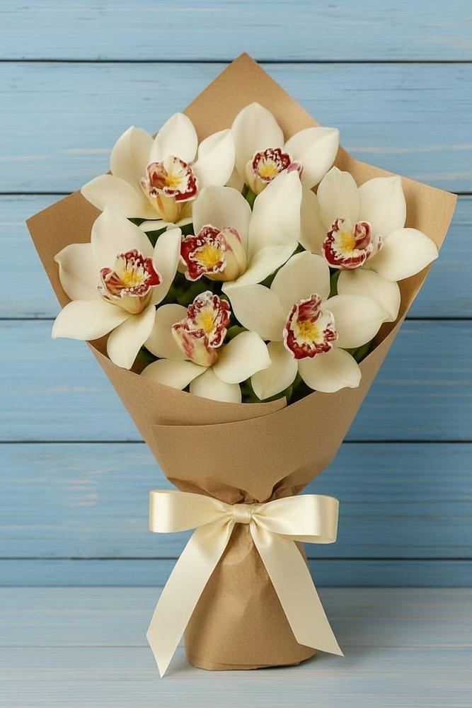 Букет цветов из: Орхидеи и Розы в Юровка