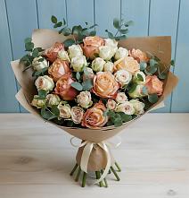 Букет цветов из:  Альстромерии и Розы в Юровка